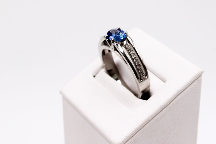 Bague 58 Bague jonc moderne or blanc saphir 58 Facettes 250125