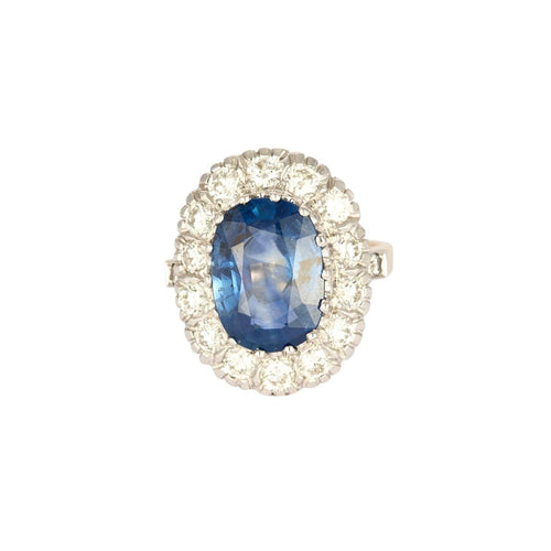 Bague 56 Bague 2 ors saphir 5.54cts diamants 58 Facettes