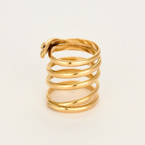 Bague 57 Bague serpent en Or jaune, rubis et diamants 58 Facettes REU0851X2