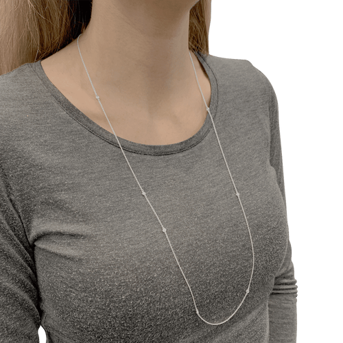 Collier Sautoir Tiffany & Co "Diamonds by the Yard" argent, diamants. 58 Facettes 34397