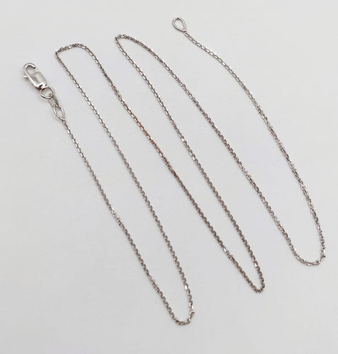 Collier Chaine fine vintage or blanc 14k mailles forçat 46 cm 58 Facettes A06004