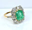 Bague 52 Bague marguerite en or 18 carats, émeraude 3,49 ct et diamants 58 Facettes AB567