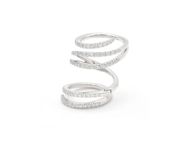 Bague Bague en or blanc sertie de diamants en spirale de 1,44 ct 58 Facettes 13975