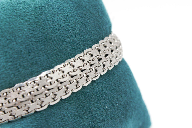 Bracelet Bracelet or blanc, maille tissée fantaisie 58 Facettes 240054