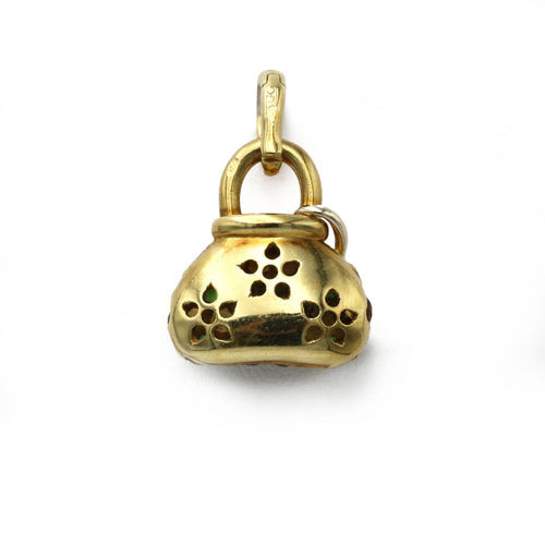 Pendentif Pendentif Sac - or jaune, diamants et pierres de couleur 58 Facettes 250249R