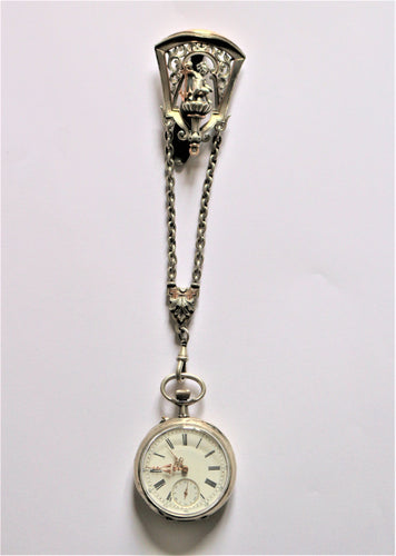 Broche Châtelaine et montre de gousset 58 Facettes 458-461
