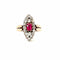 Bague 53 Bague victorienne en rubis birman et diamants, sertie de natte. 58 Facettes