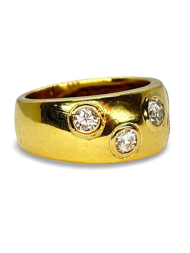 Bague 54.5 Bague or jaune et diamants 0,75 ct 58 Facettes 1152