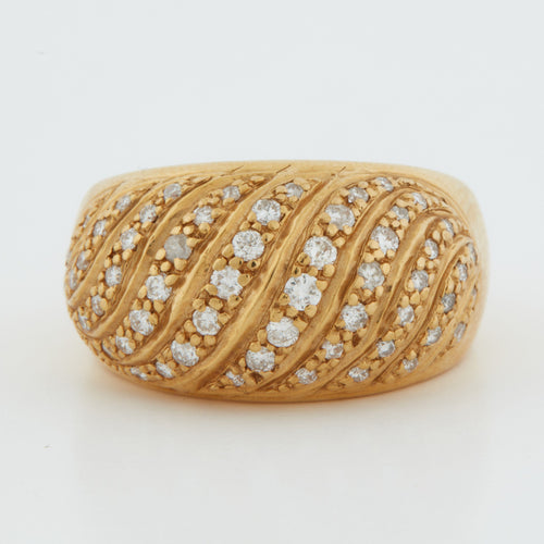Bague 53 BAGUE OR JAUNE 18 CARATS 58 Facettes REF 5006/14