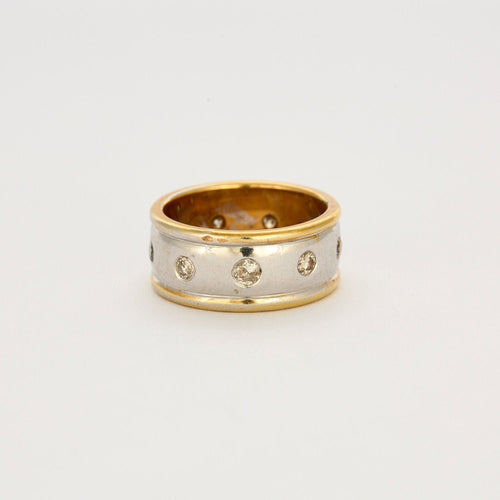 Bague Alliance or jaune, or blanc et diamants 58 Facettes LP766/13