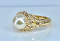 Bague 52 Bague en or jaune 18 carats, perle et 38 diamants 58 Facettes AB448