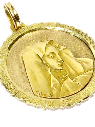 Emile Dropsy - Medal Matka Boska ze złotego złota 
