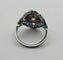 Platinum ring with diamonds and rubies. Art Deco style. 