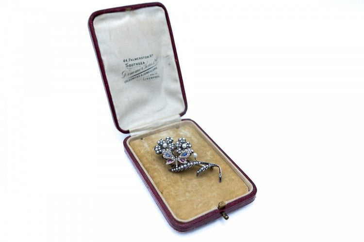 Broche Broche en or jaune et argent avec perles, Scandinavie, seconde moitié du XIXe siècle 58 Facettes 11029