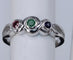 Bague 52 Bague 3 pierres émeraude rubis et saphir en or blanc 58 Facettes BA-102