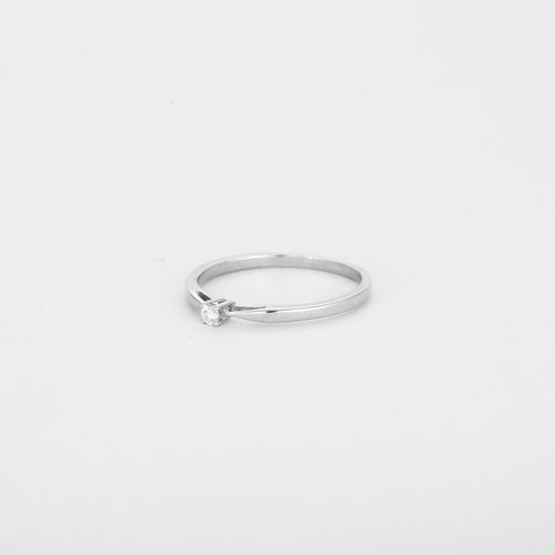 Bague 54 Solitaire or blanc diamant 58 Facettes 3121279