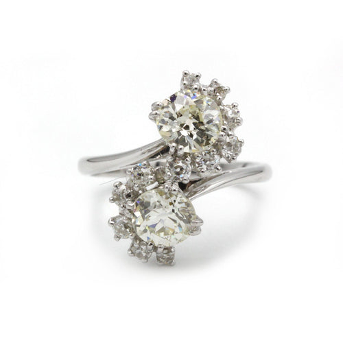 Bague 53 Bague Toi et Moi - Or, platine et diamants 58 Facettes 250031SP