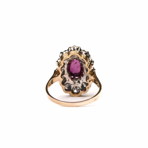 Bague 59 Bague marguerite rubis diamants en or 58 Facettes LMB-314