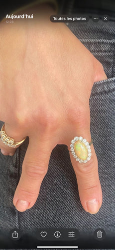 Bague 55 Bague opale et diamant 58 Facettes