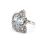 Bague 57 Bague vintage en or blanc avec aigue-marine et diamants 58 Facettes