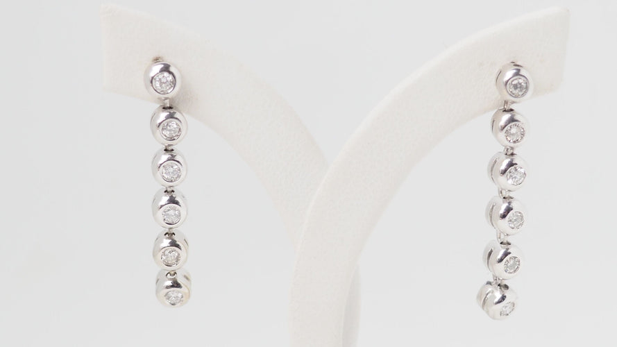 Boucles d'oreilles 4.3cm pendants d'oreilles en or blanc et diamants 58 Facettes 32256