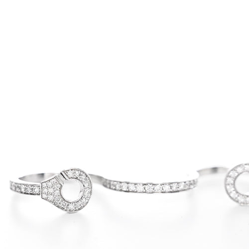 Bague 56 DINH VAN - Bague Trio or blanc et diamants 58 Facettes 96451