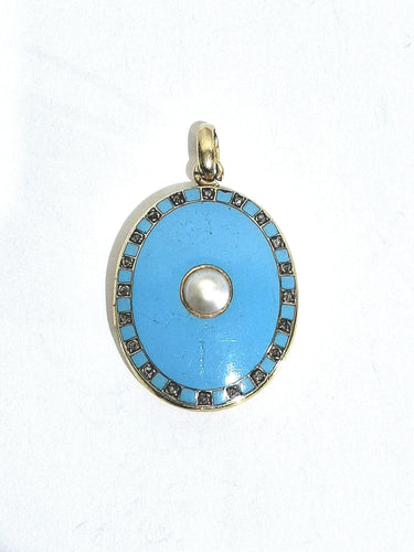 Pendentif Pendentif Photo en or jaune et émail 58 Facettes