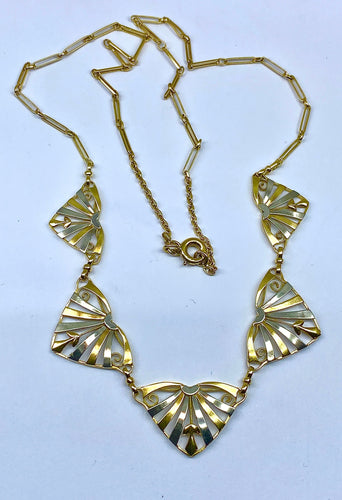 Collier Collier draperie en or jaune et or blanc, époque 1900/1930 58 Facettes AB394