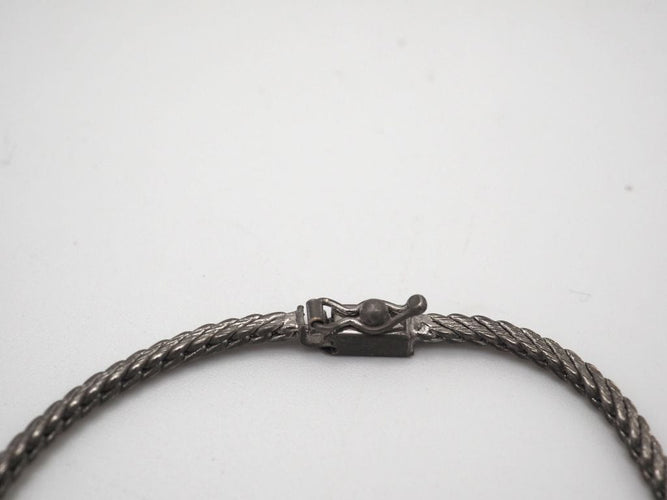 Collier Collier or blanc émeraude 58 Facettes