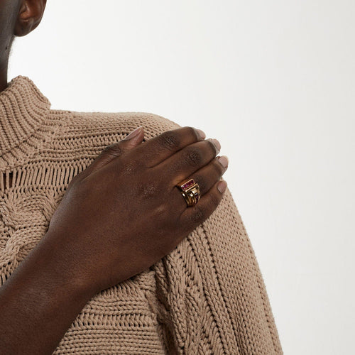 Ring Tank Yellow gold Ruby