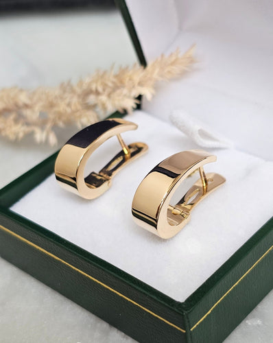 Boucles d'oreilles Boucles créoles ovales or jaune 58 Facettes 686