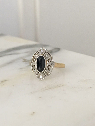 Belle Époque-ring i gult guld och Platina 