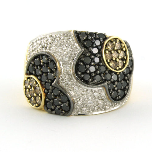 Anello in oro bicolore incastonata con diamanti taglio brillante fino a 2,30 ct 