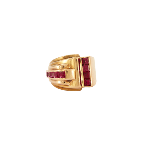Ring Tank Yellow gold Ruby