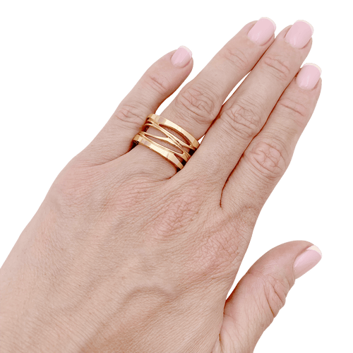 Bague 54 Bague Bulgari "B.Zero1 Zaha Hadid" en or rose. 58 Facettes 34743