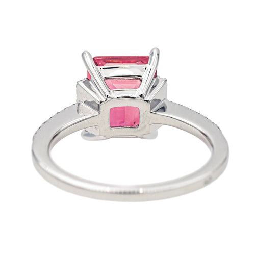 Bague 54 Bague Or blanc Tourmaline, Diamant 58 Facettes 4167005RV