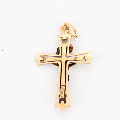 Pendentif Croix  or jaune 58 Facettes