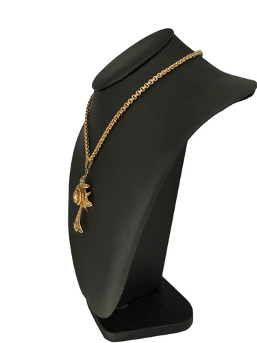 Collier Crucifix portugais traditionnel fabriqué main, chaîne or jaune 58 Facettes
