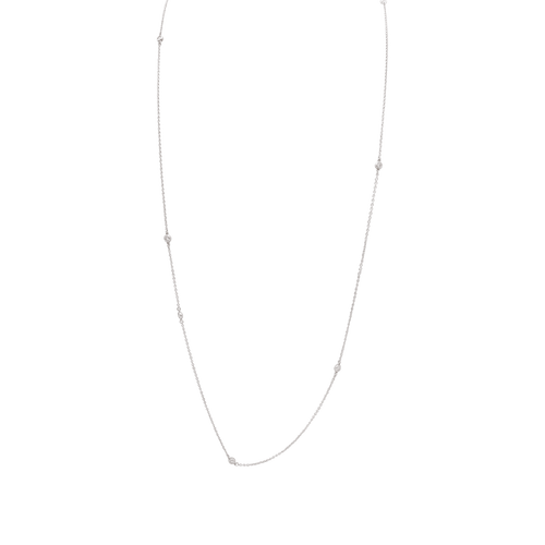 Collier Sautoir Tiffany & Co "Diamonds by the Yard" argent, diamants. 58 Facettes 34397