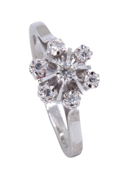 50's diamond flower ring