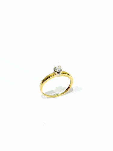 Bague 53.5 Solitaire Or Jaune Et Diamant 58 Facettes