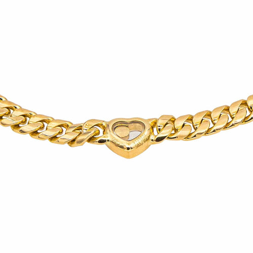 Halsband Chopard Halsband Länk pansarkedja Happy Diamond Gult guld Diamant 58 Facettes 4799569CN