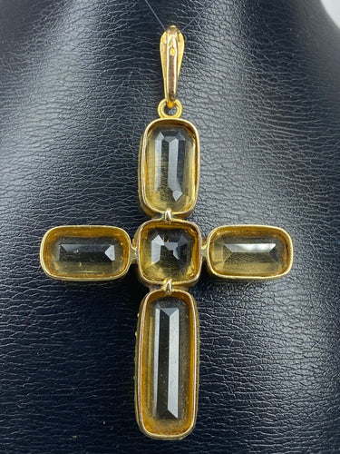 Pendentif Pendentif Croix en or, citrines 58 Facettes AB36