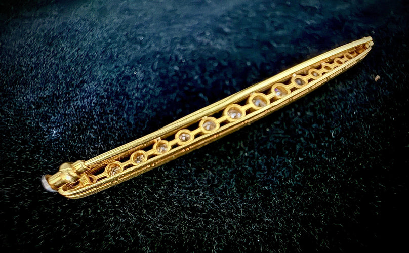 Broche Broche barrette en argent sur or sertie de 2,20 carats 58 Facettes