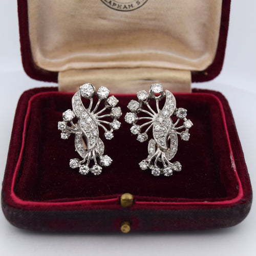 Boucles d'oreilles Boucles d'oreilles en platine et or jaune avec diamants 58 Facettes