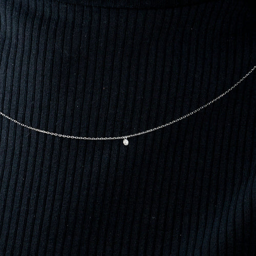 Collier COLLIER OR BLANC DIAMANT 0,10ct 58 Facettes M8927