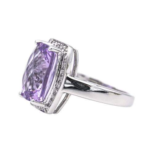 Bague 53 Bague Or blanc Améthyste, Diamant 58 Facettes 3804082CN