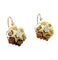 Boucles d'oreilles Dormeuses victorienne or rose, étoile et fleurs (circa 1880) 58 Facettes A05268