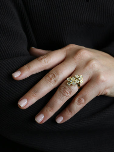 Bague 53 VAN CLEEF & ARPELS Bague double trèfle or jaune diamants 58 Facettes 1217