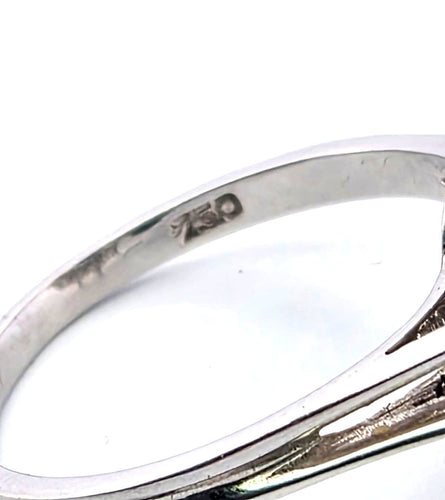 Superb vintage ring in white gold, sapphire and diamond 